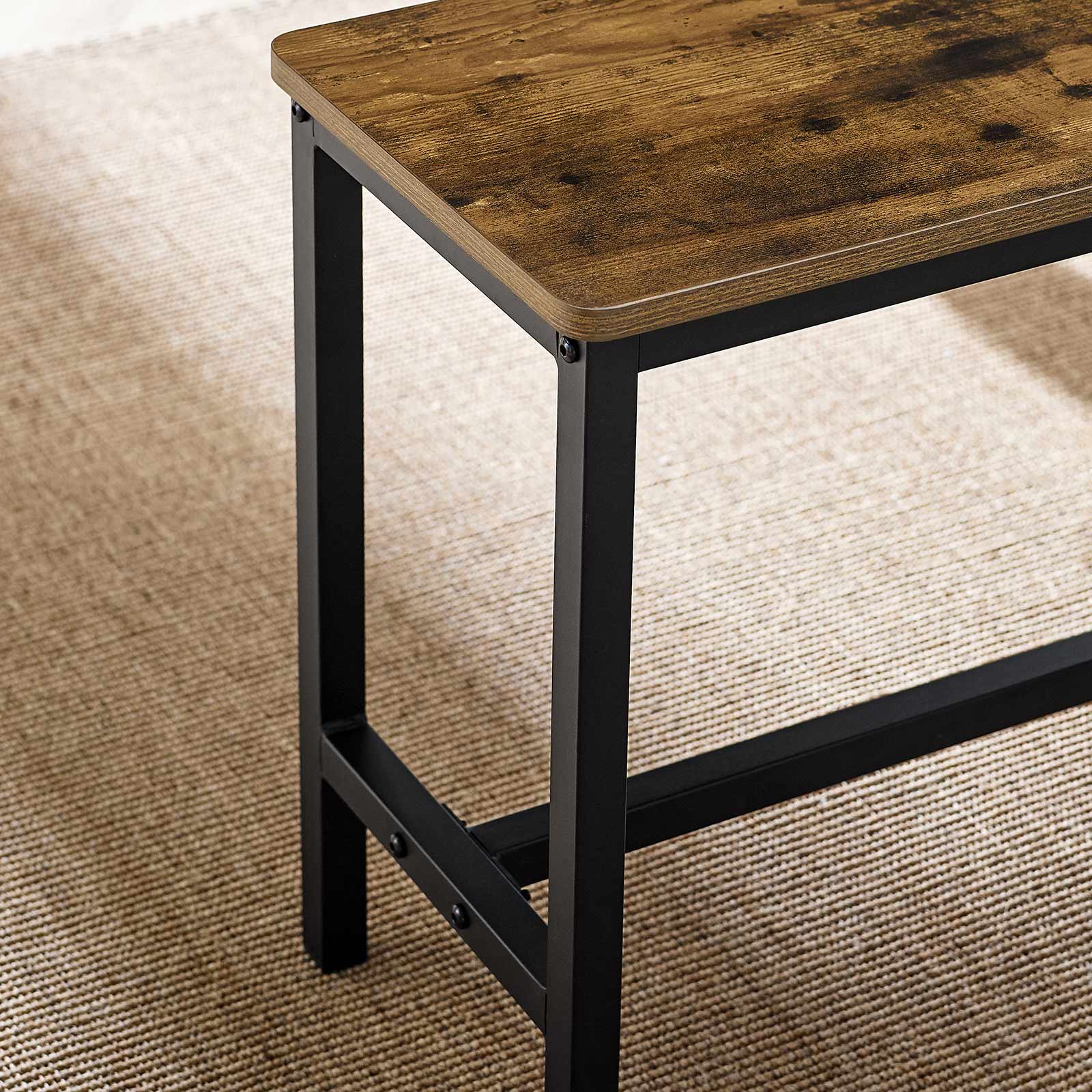 Blagovaonski stol s 2 klupe, trodjelni kuhinjski set, rustikalno smeđa | VASAGLE-VASAGLE-Vita Home