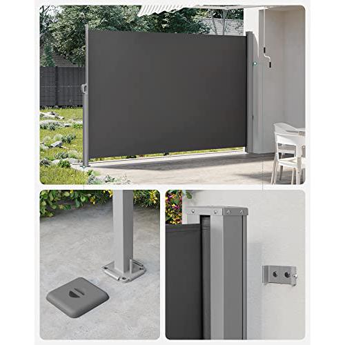 Bočna tenda 160 x 350 cm, otporno na hrđu, tkanina i aluminijum, antracit | SONGMICS-vitahome.hr