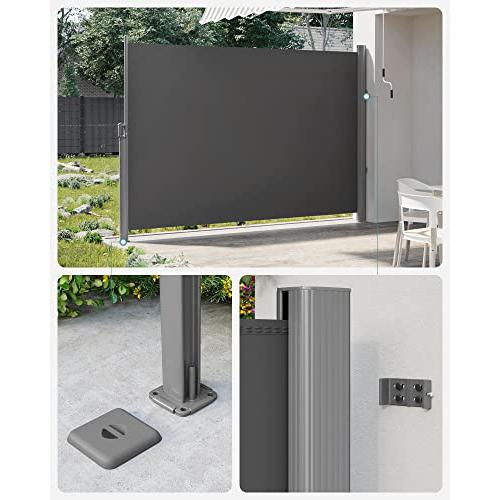 Bočna tenda 200 x 400 cm, otporno na hrđu, tkanina i aluminijum, antracit | SONGMICS-vitahome.hr