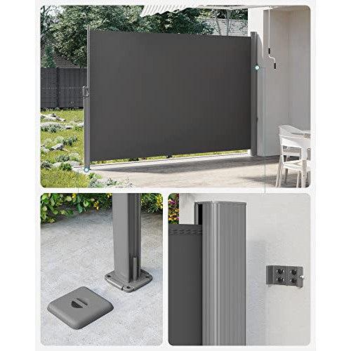 Bočna tenda 200 x 400 cm, otporno na hrđu, tkanina i aluminijum, antracit | SONGMICS-vitahome.hr