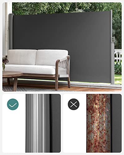 Bočna tenda, na izvlačenje, 180 x 400 cm, antracit