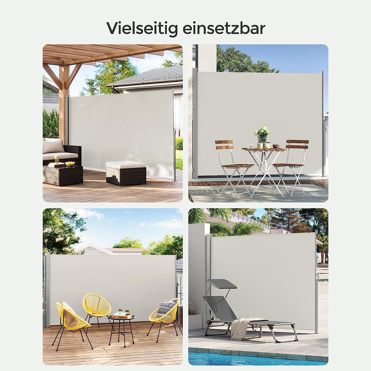 Bočna tenda, štitnik za sunce, na uvlačenje, bež | SONGMICS-vitahome.hr