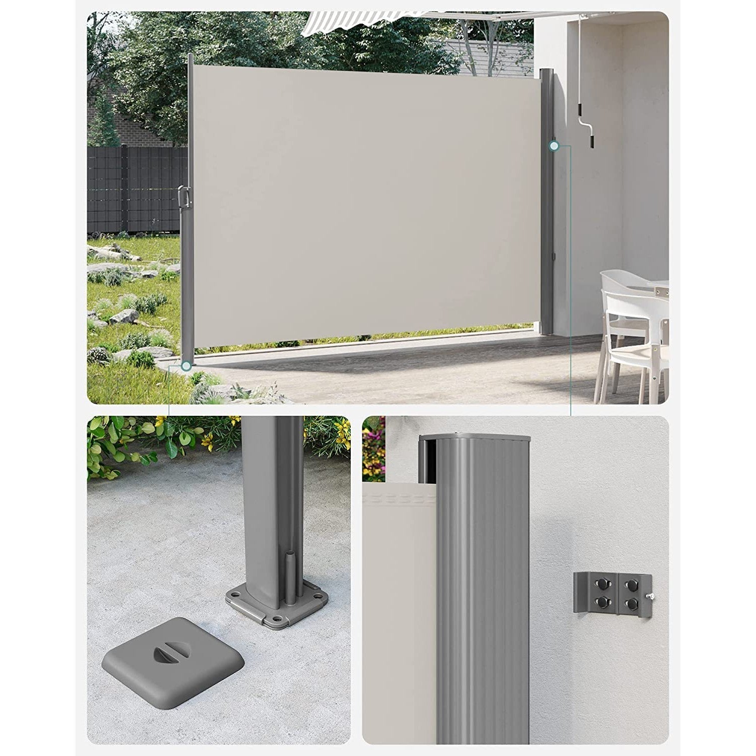 Bočna tenda, tenda za balkon, terasu, bež | SONGMICS-vitahome.hr