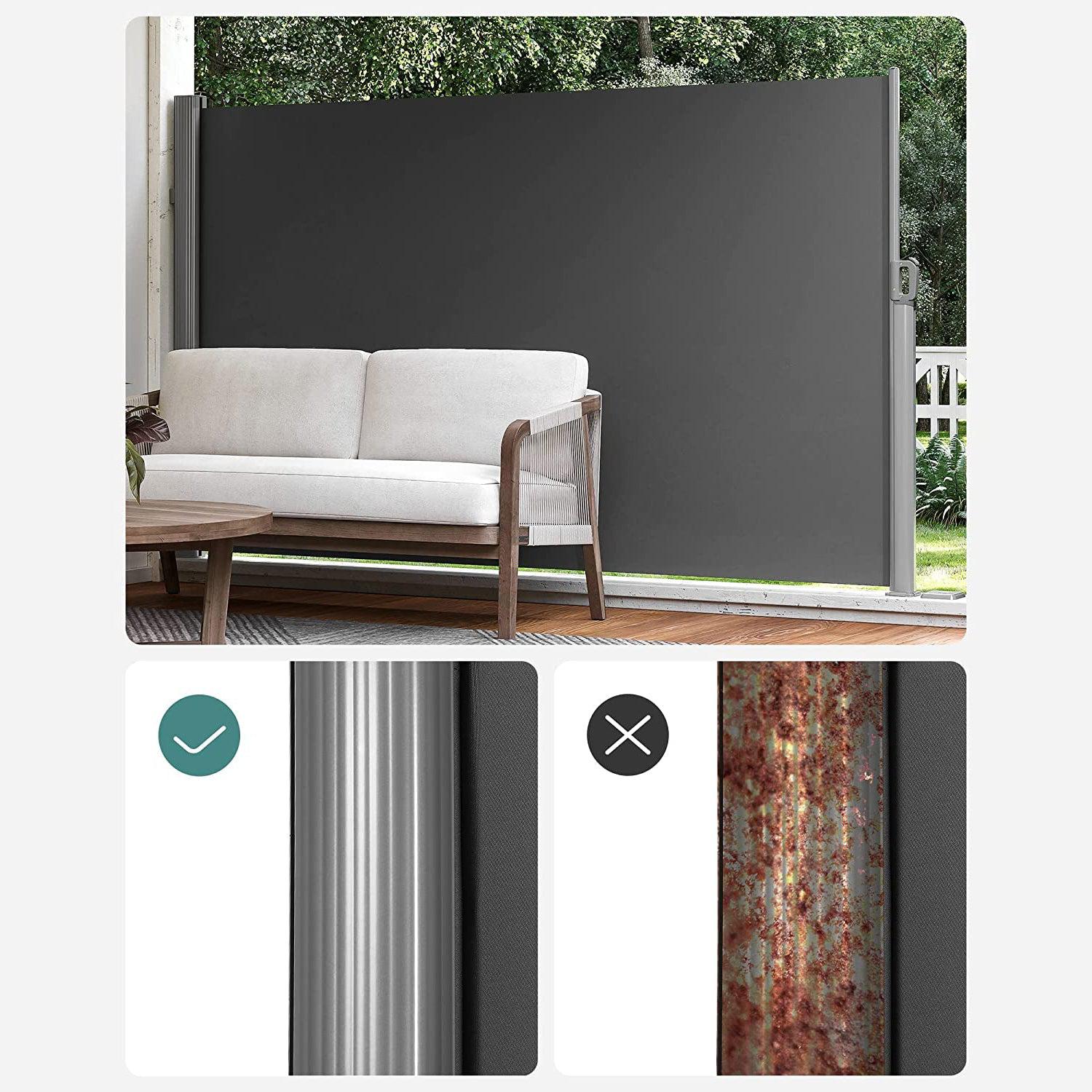 Bočna tenda za balkon i terasu 180 x 350 cm, dimno siva | SONGMICS-vitahome.hr