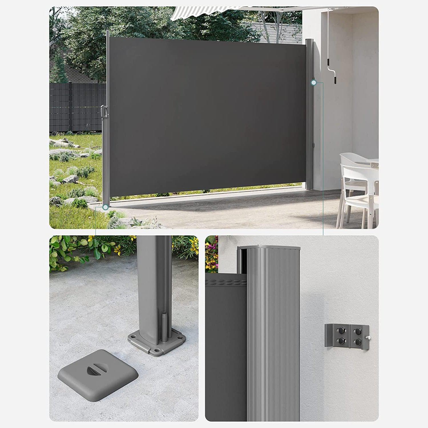 Bočna tenda za balkon i terasu 180 x 350 cm, dimno siva | SONGMICS-vitahome.hr