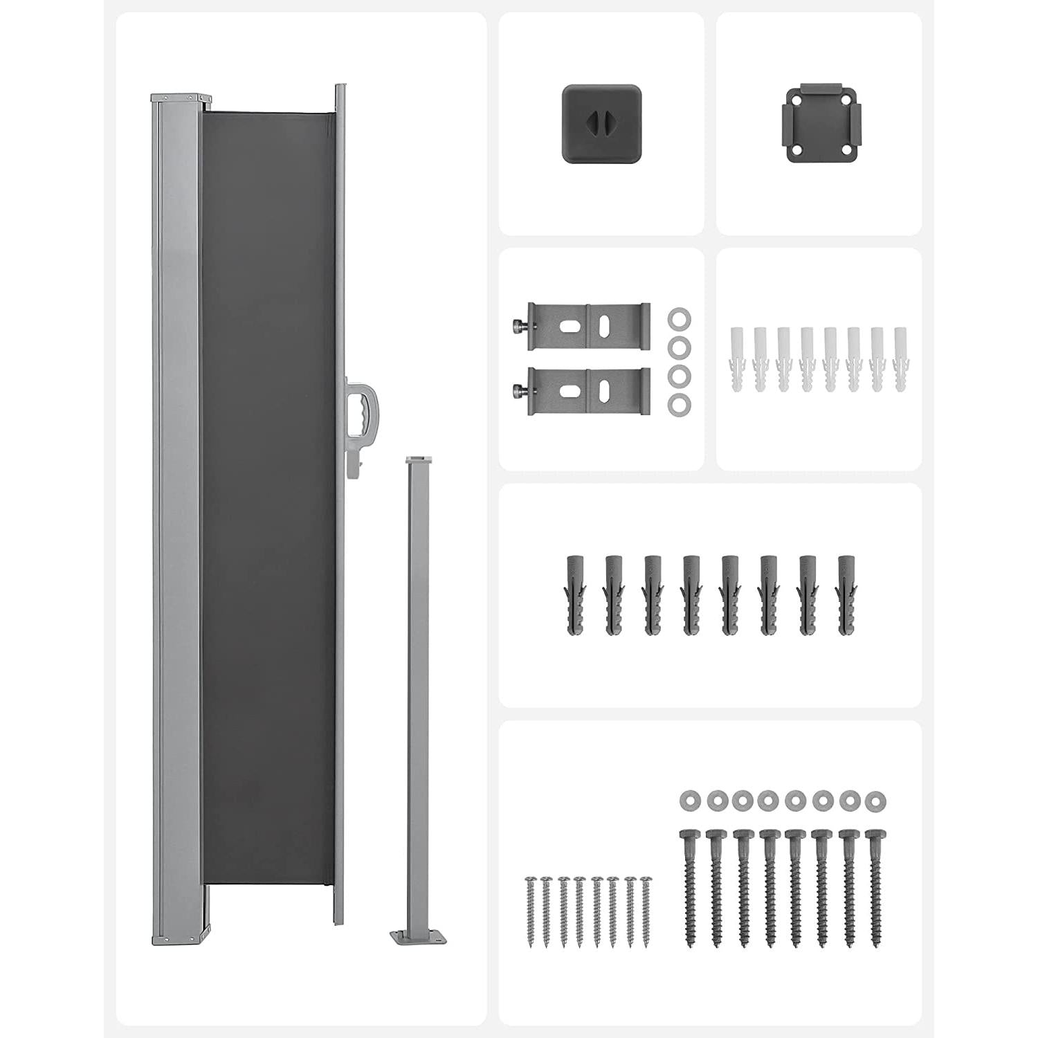 Bočna tenda za balkon i terasu 300 x 160, cm, dimno siva | SONGMICS-vitahome.hr