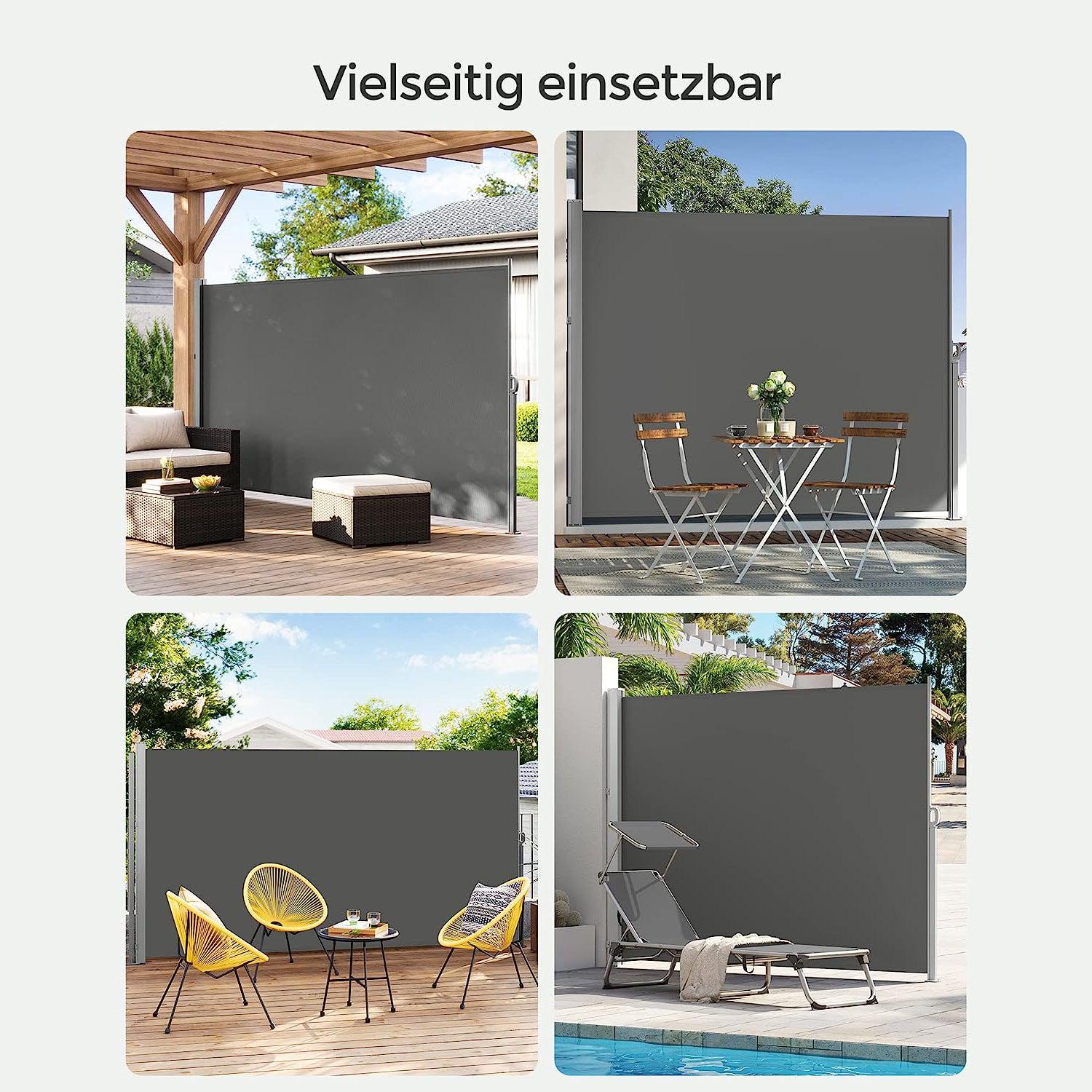 Bočna tenda, zaštitna cerada i zaštita od sunca, 180 x 450 cm, dimno siva | SONGMICS-vitahome.hr
