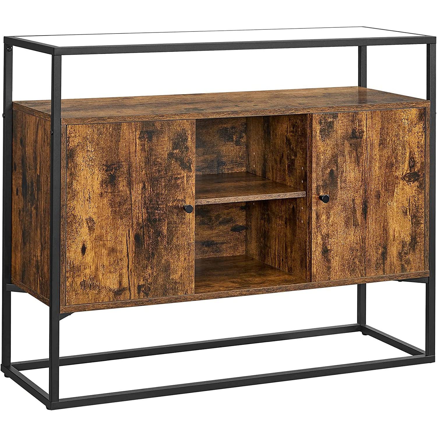 Bočni ormarić sa staklenom površinom, Konzolni stol 100 x 35 x 80 cm | Vasagle-vitahome.hr