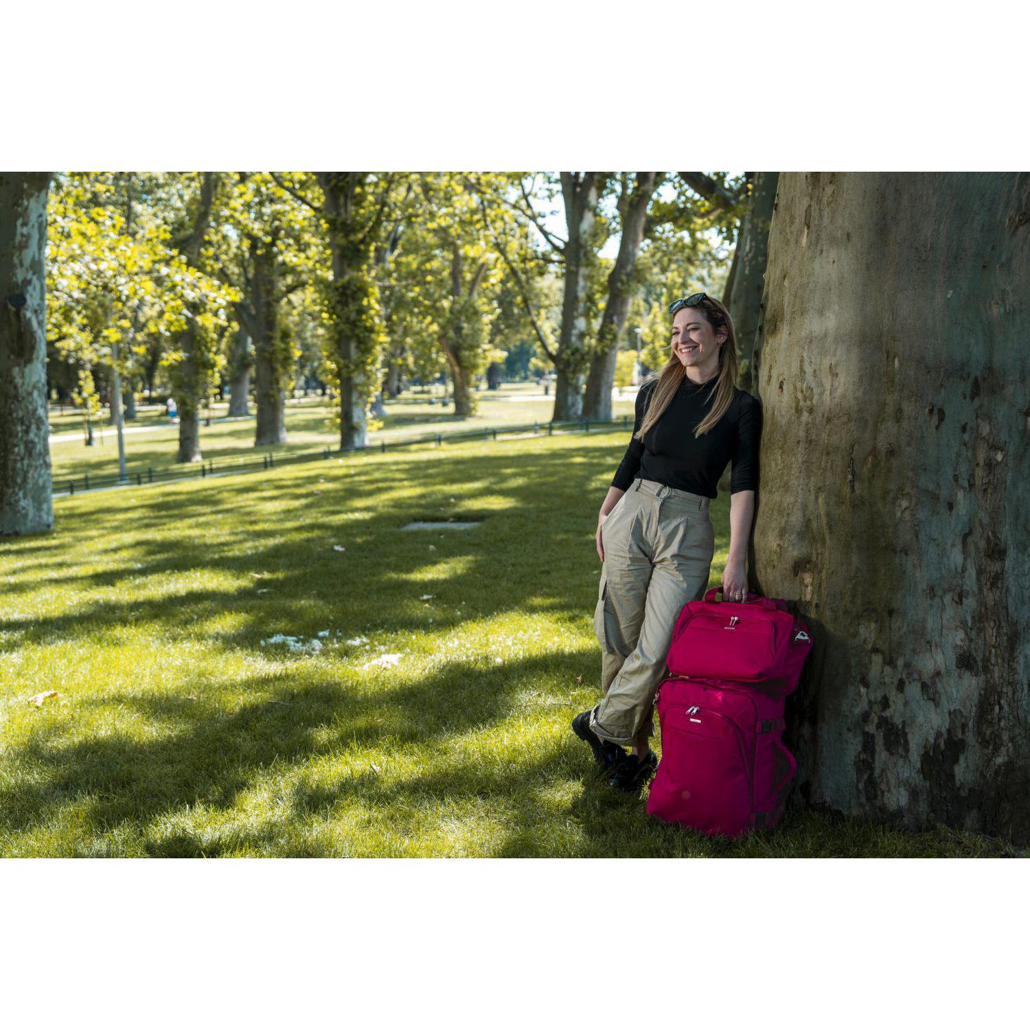 Bontour Air putni ruksak, ručna prtljaga kabinske veličine 55x40x20 cm, crveni | BONTOUR-vitahome.hr