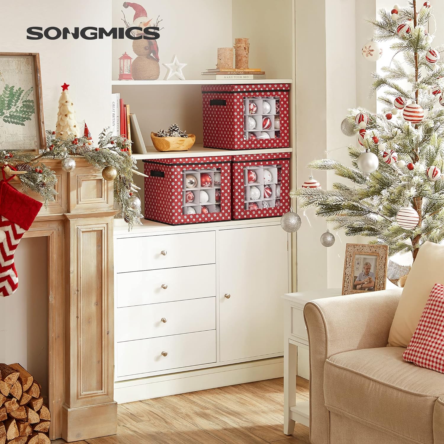 Božićne poklon kutije, kutije za pohranu božićnih ukrasa, crvene | SONGMICS-vitahome.hr