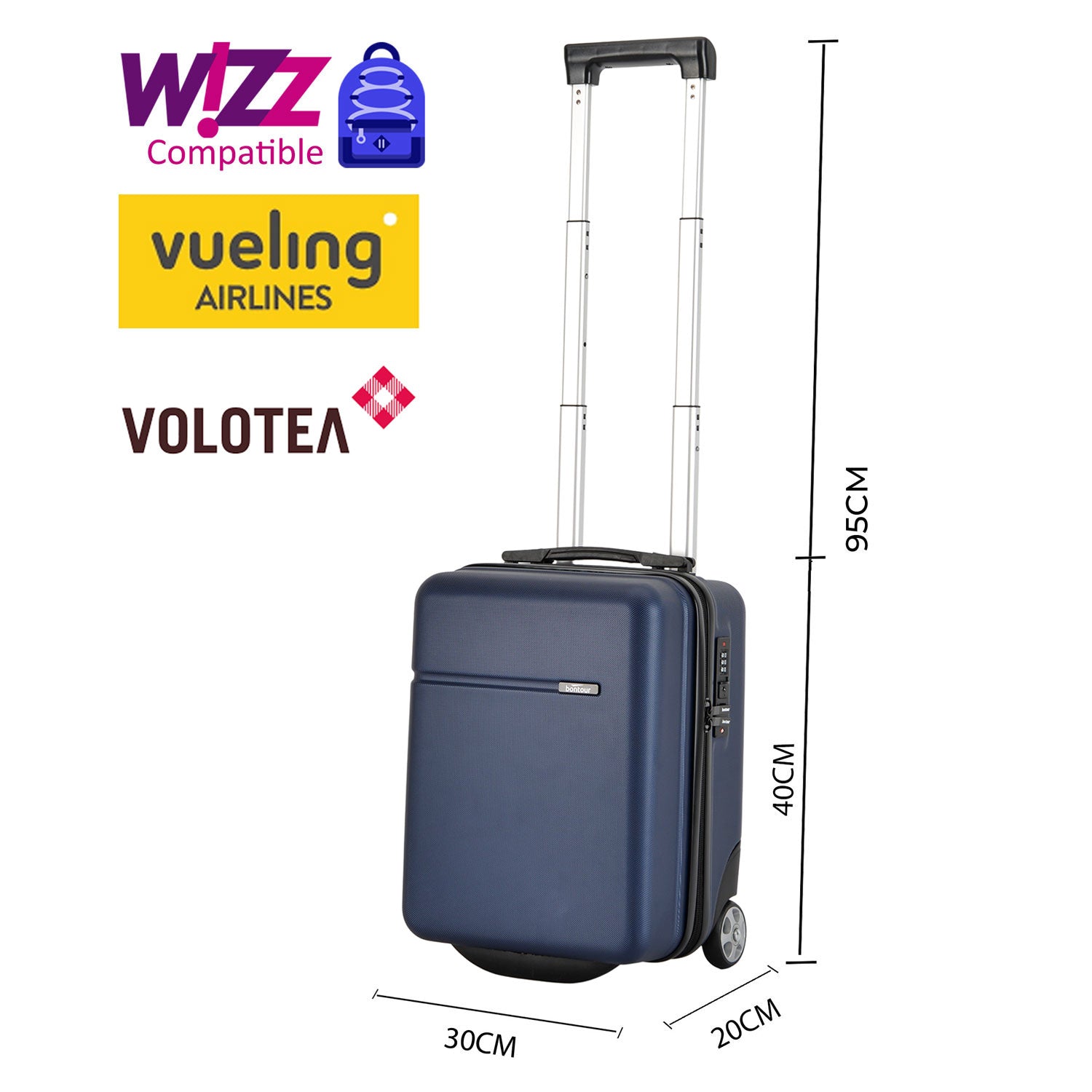 CabinOne kabinski kovčeg WIZZAIR, 40x30x20 cm, plavi | BONTOUR-vitahome.hr