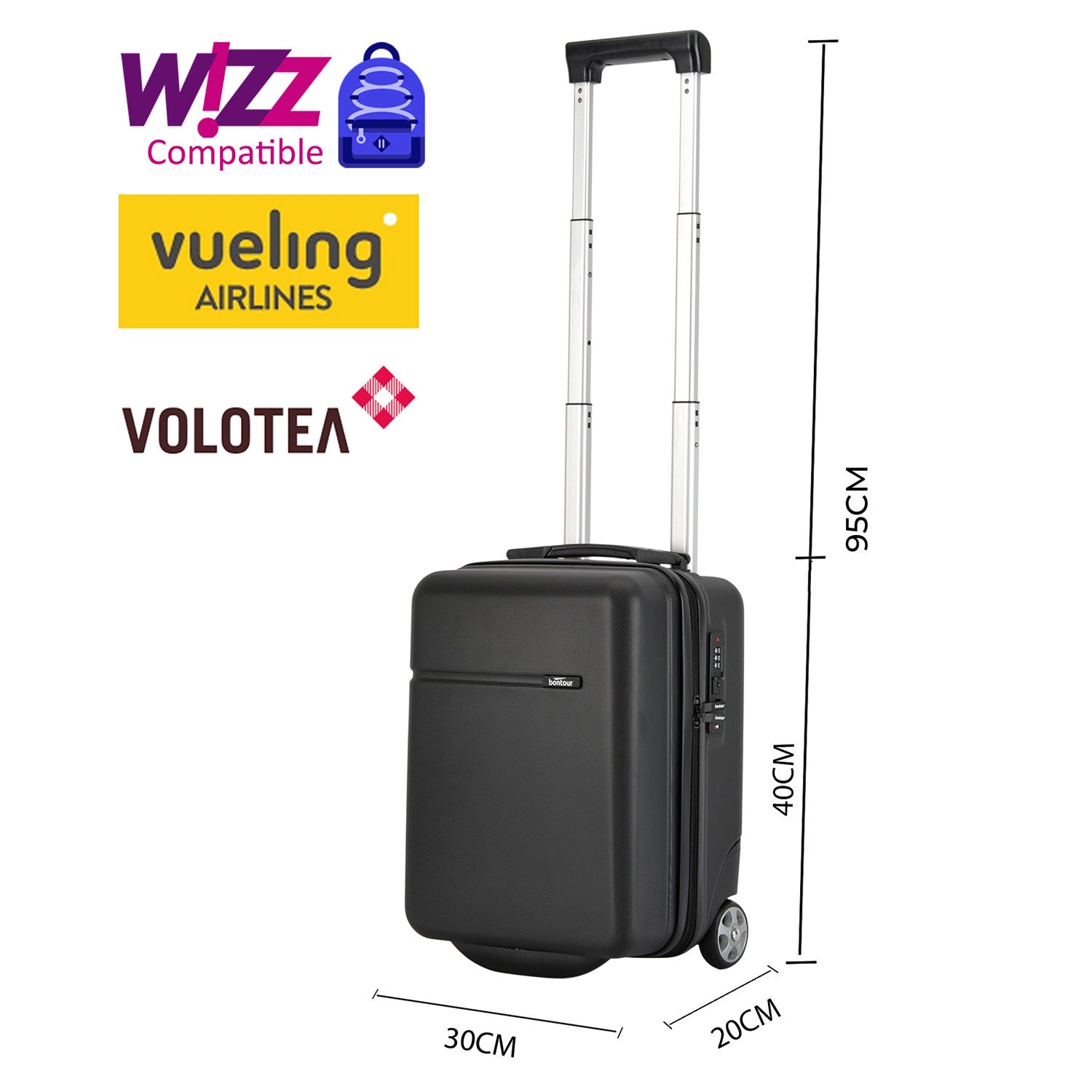 CabinOne kabinski kovčeg WIZZAIR, 40x30x20 cm,crni | BONTOUR-vitahome.hr