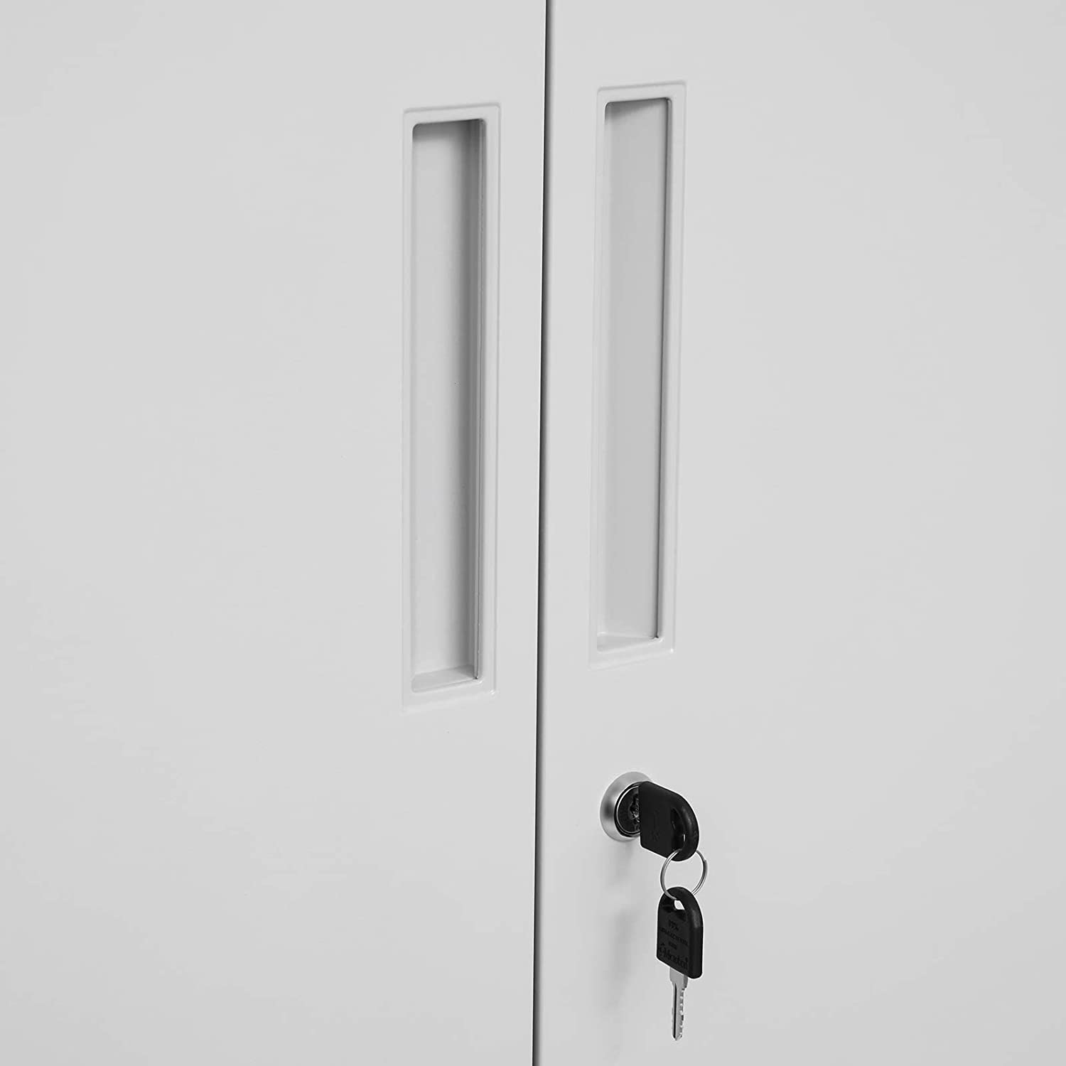 Čelični ormar s 2 vrata, 5 podesivih polica, bravom, 80 x 180 x 40 cm, mat sivi | SONGMICS-vitahome.hr