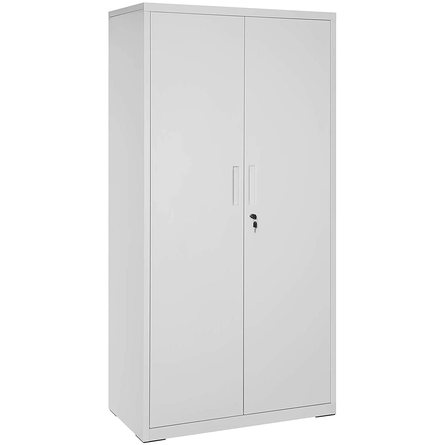 Čelični ormar s 2 vrata, 5 podesivih polica, bravom, 80 x 180 x 40 cm, mat sivi | SONGMICS-vitahome.hr