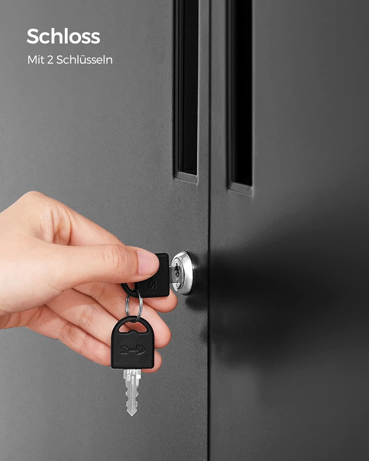 Čelični ormarić za spise s zaključavanjem, 40 x 80 x 90 cm, crni | SONGMICS-SONGMICS-Vita Home