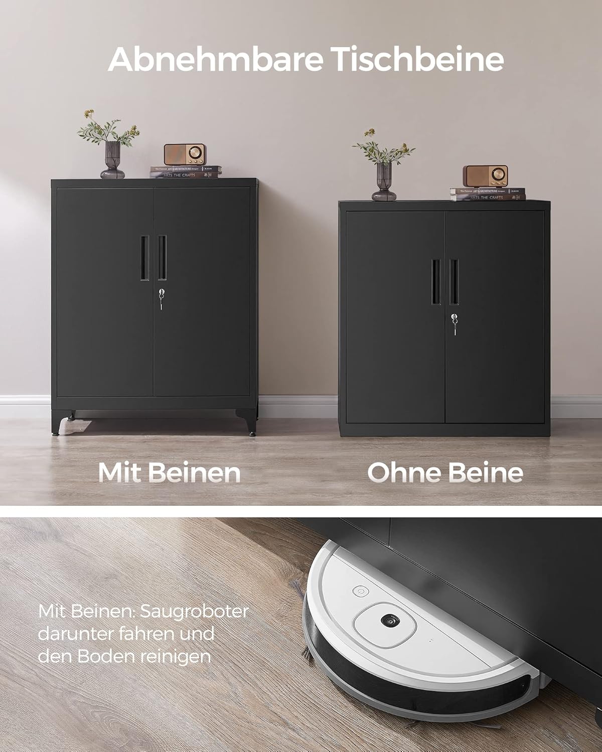 Čelični ormarić za spise s zaključavanjem, 40 x 80 x 90 cm, crni | SONGMICS-SONGMICS-Vita Home