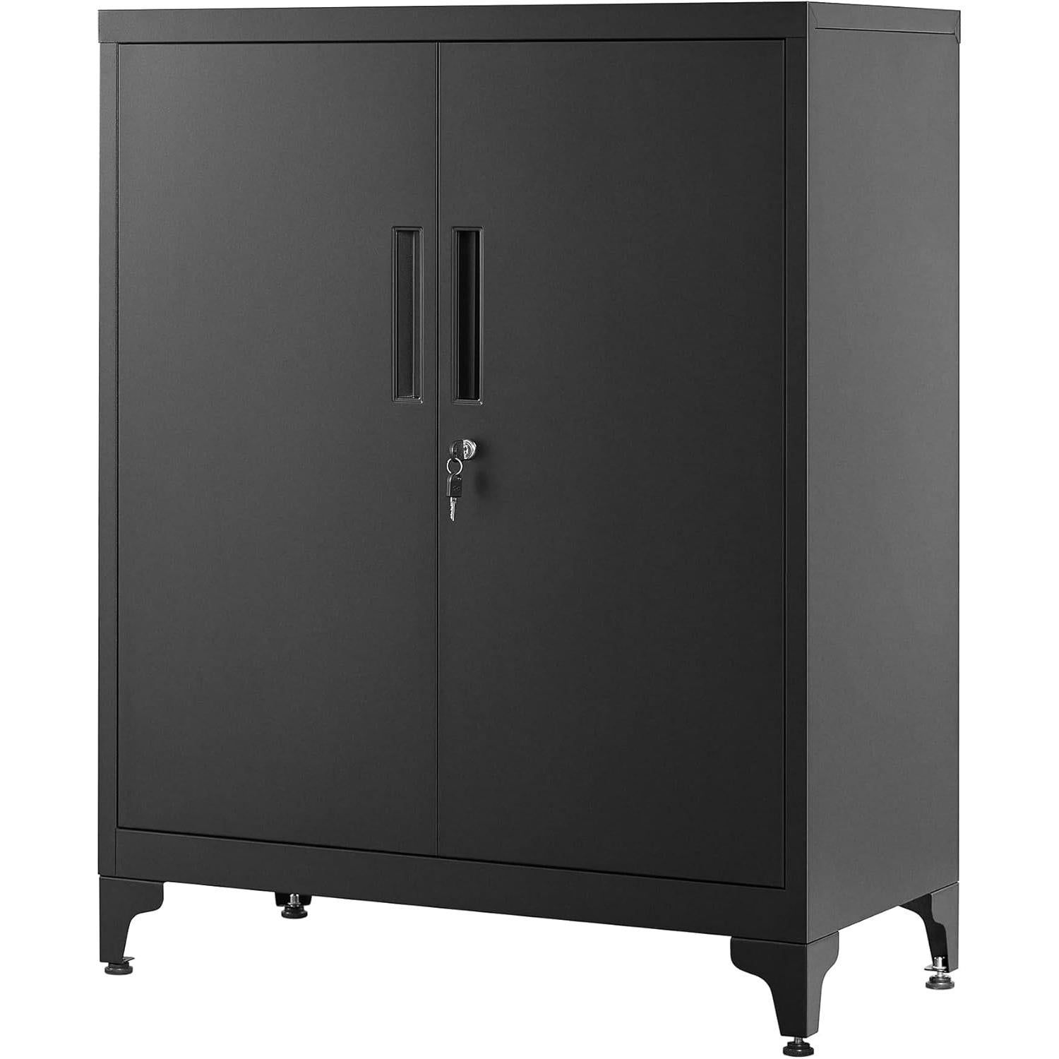 Čelični ormarić za spise s zaključavanjem, 40 x 80 x 90 cm, crni | SONGMICS-SONGMICS-Vita Home