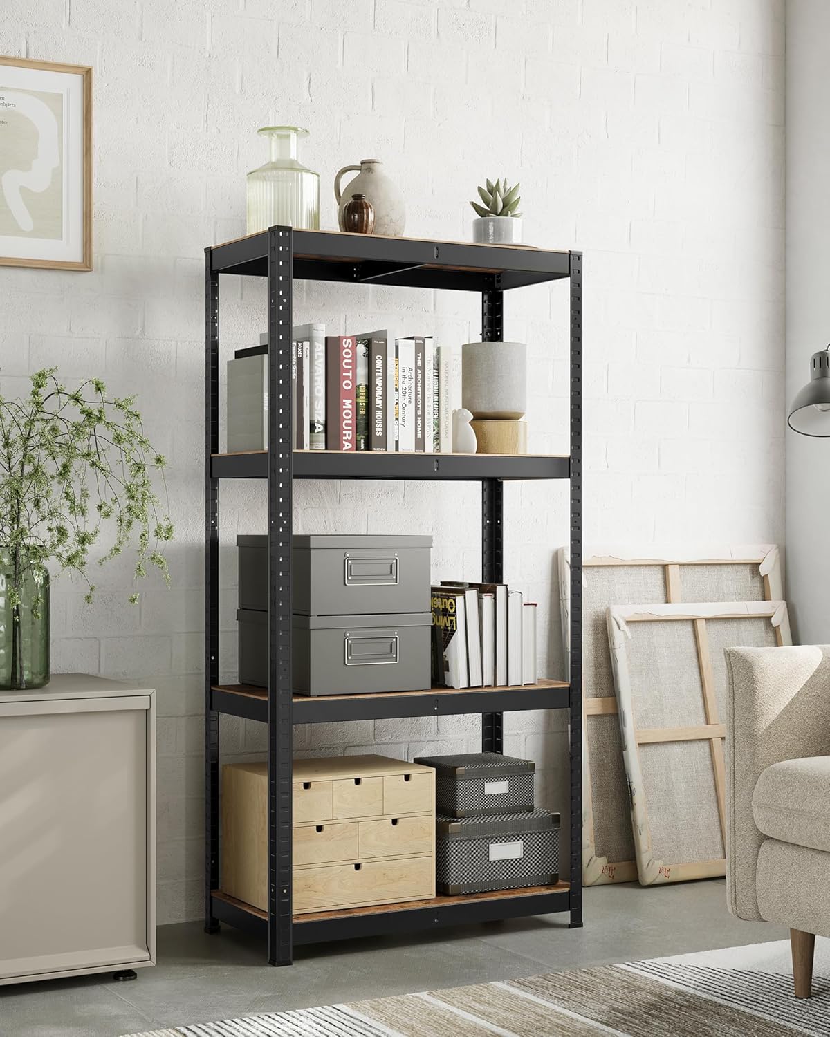 Čelični regal nosivosti 520kg, 40 x 80 x 160 cm, rustikalno smeđa i crna | SONGMICS-SONGMICS-Vita Home