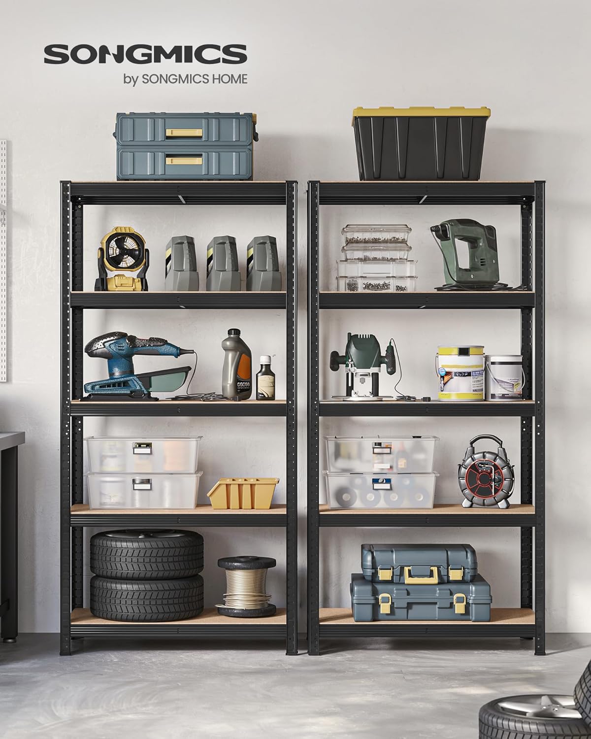 Čelični sustav polica, 2 komada, 180x90x40 cm, crni