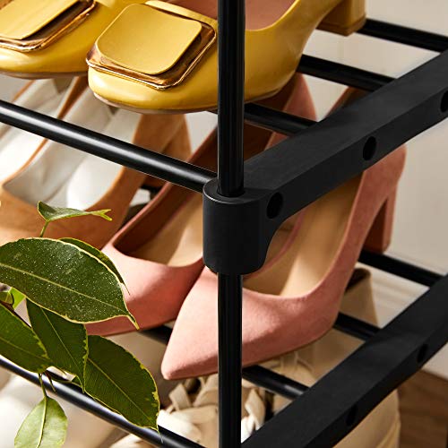 Cipőtartó, 5 szintes fém cipőtároló fémkerettel, fekete-SONGMICS-Vita Home