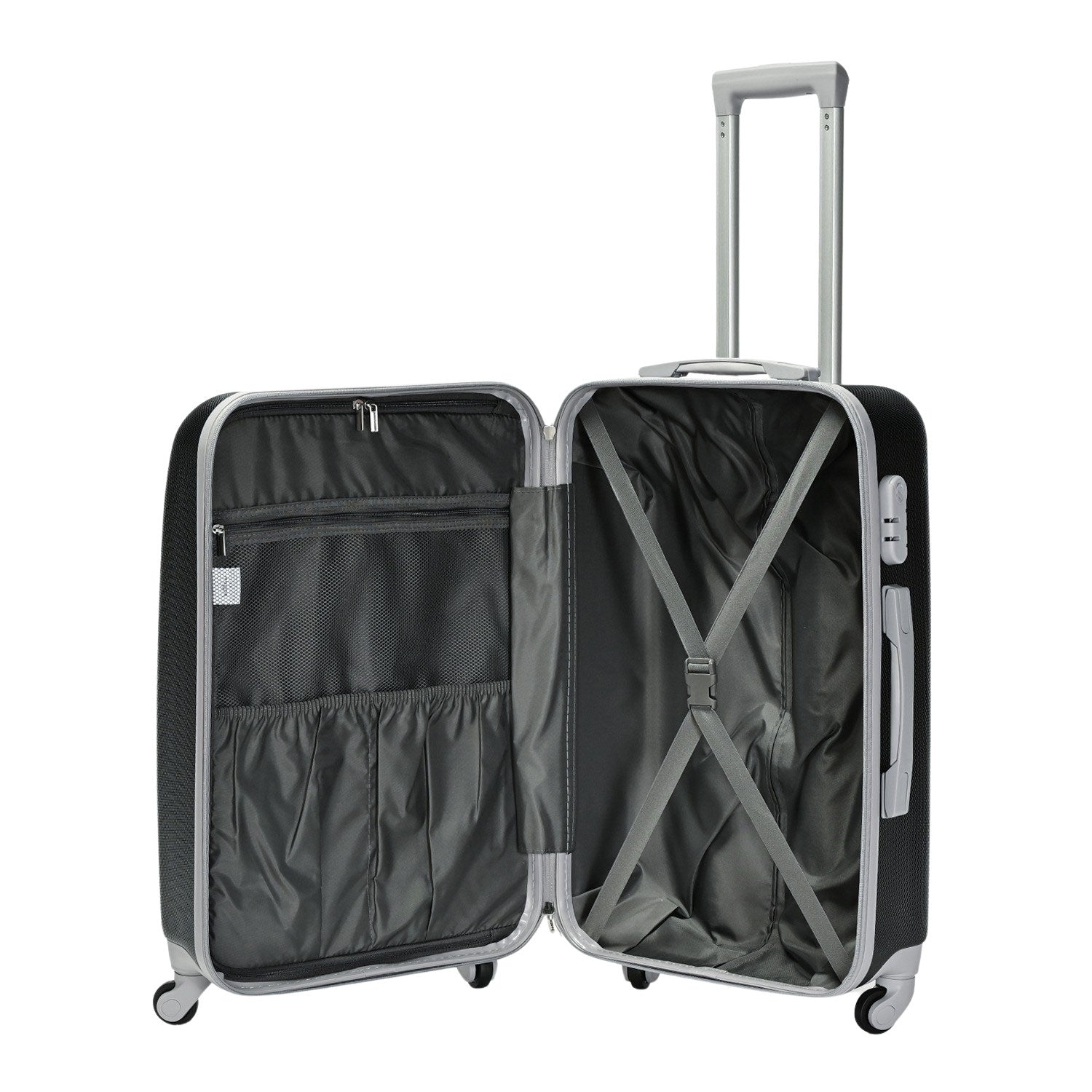 CLASSIC srednji kofer na 4 kotača s bravom, 67 x 44 x 27 cm, crne boje | BONTOUR-vitahome.hr