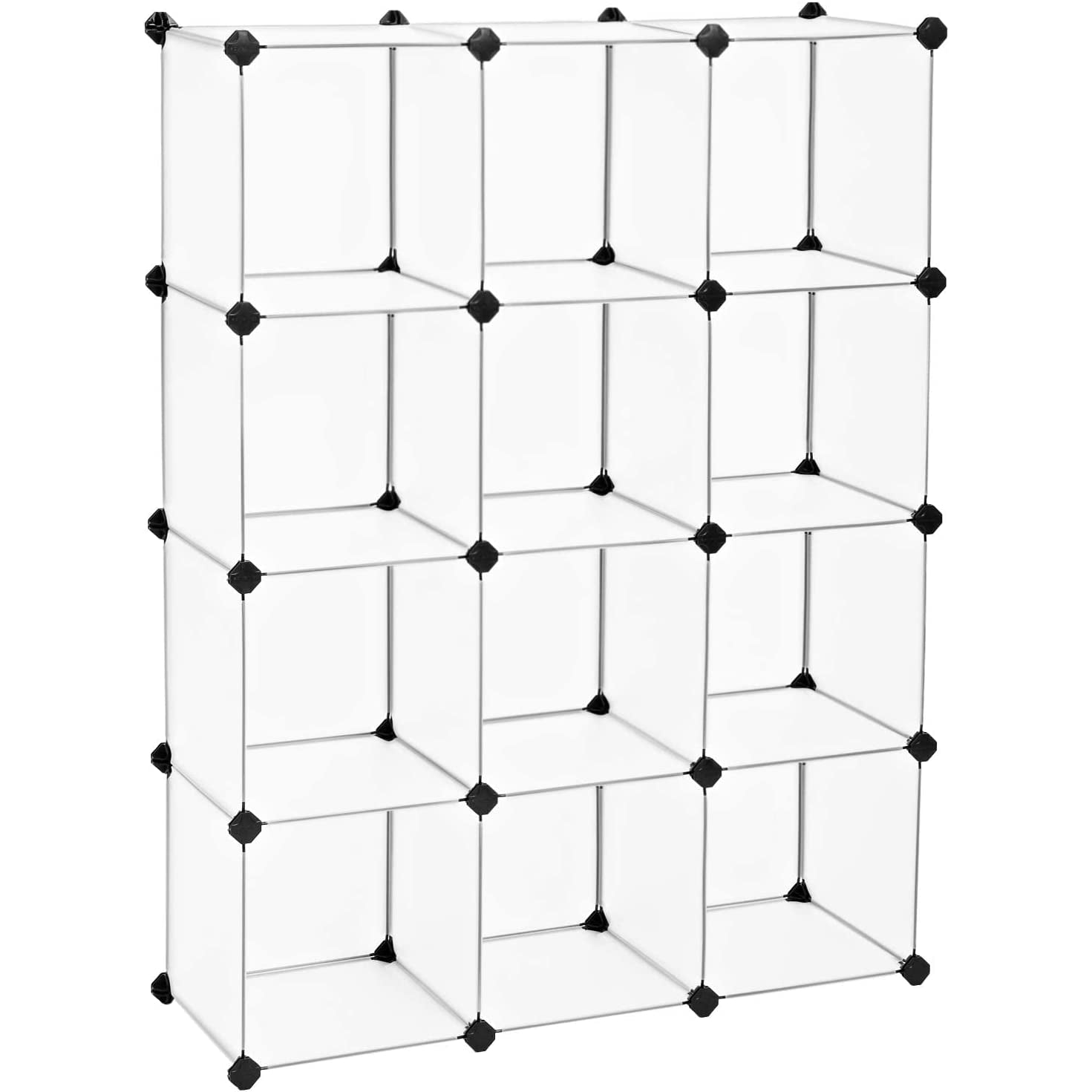 Cube ormarić, polica za knjige, spremište, prozirno-bijeli | SONGMICS-vitahome.hr