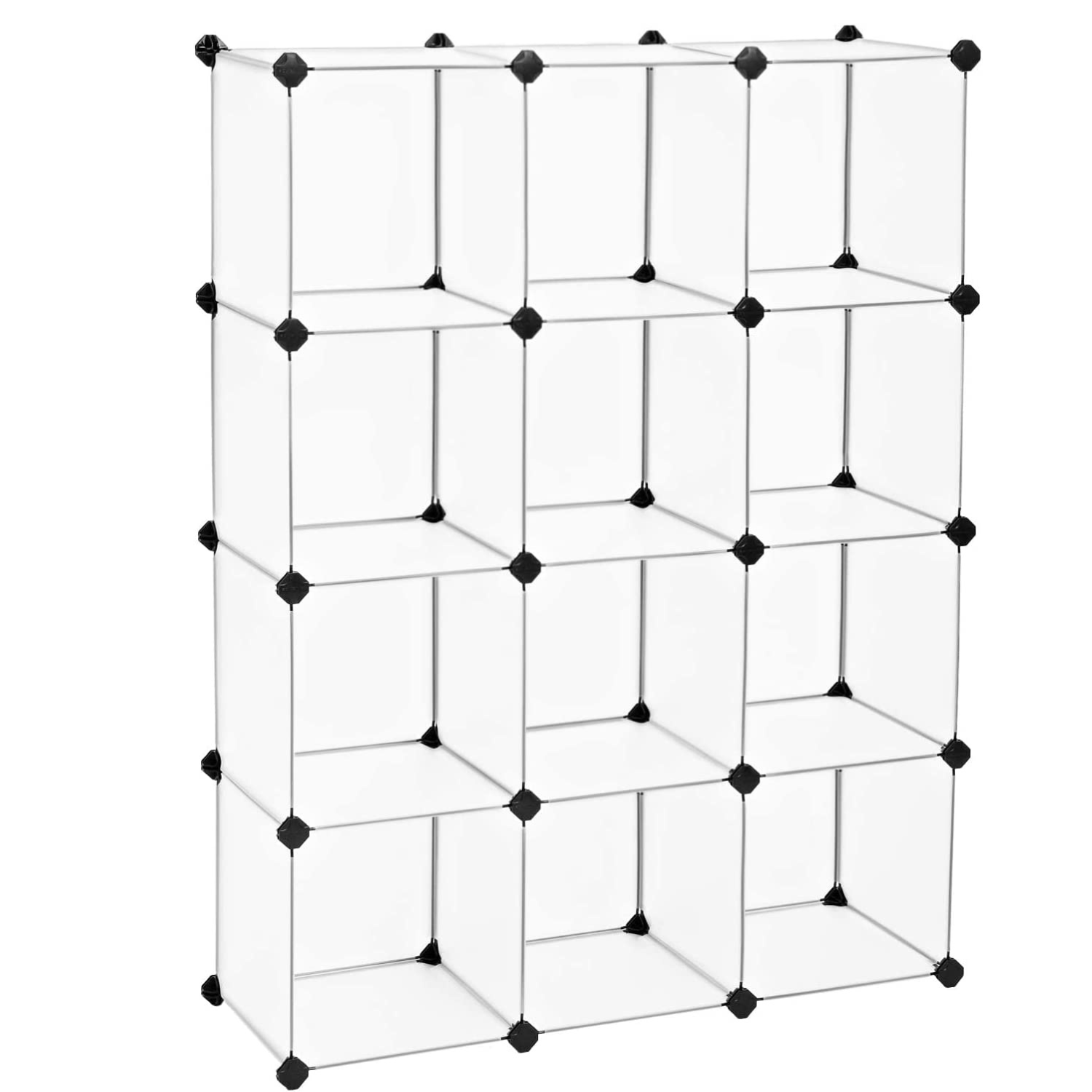 Cube ormarić, polica za knjige, spremište, prozirno-bijeli | SONGMICS-vitahome.hr