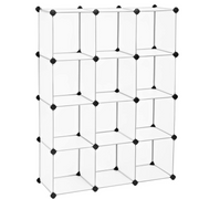 Cube ormarić, polica za knjige, spremište, prozirno-bijeli | SONGMICS-vitahome.hr