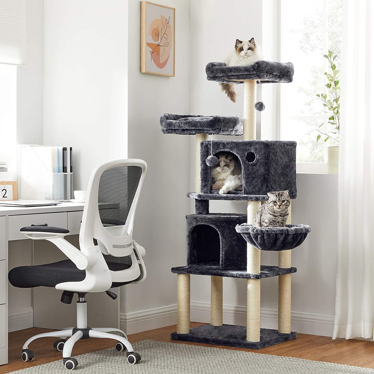 Daska za grebanje, stabilno mačje stablo visine 152 cm | FEANDREA-vitahome.hr