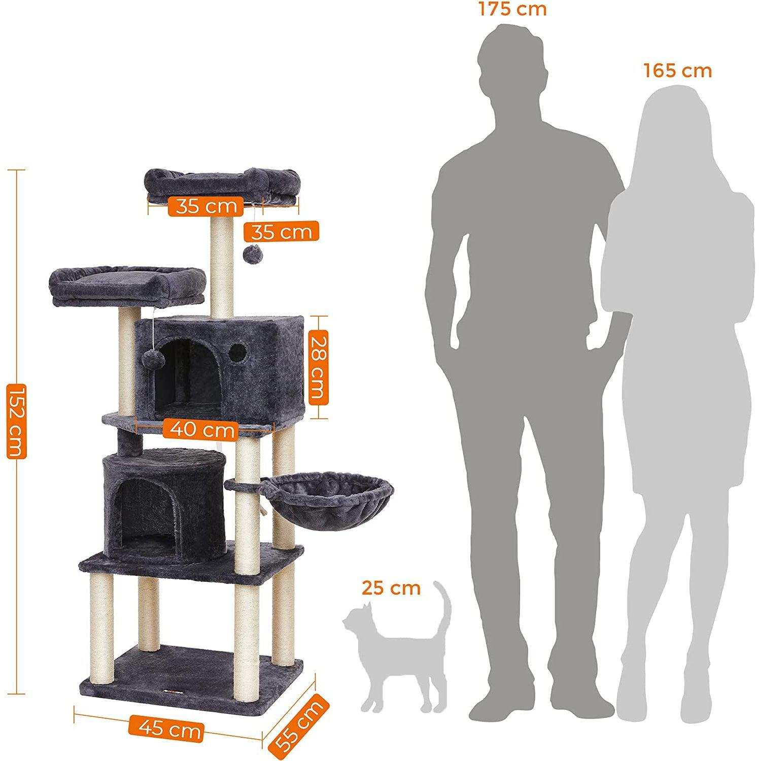 Daska za grebanje, stabilno mačje stablo visine 152 cm | FEANDREA-vitahome.hr