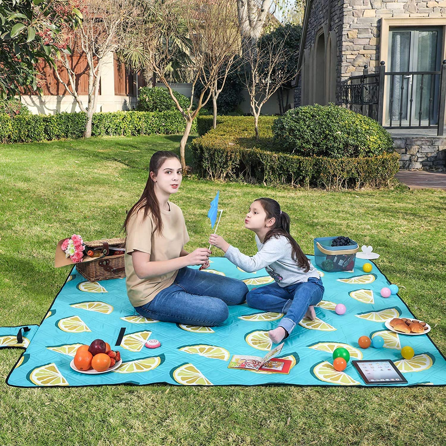 Deka za piknik, 200 x 150 cm, velika prostirka za kampiranje i prostirka za piknik | songmics-vitahome.hr
