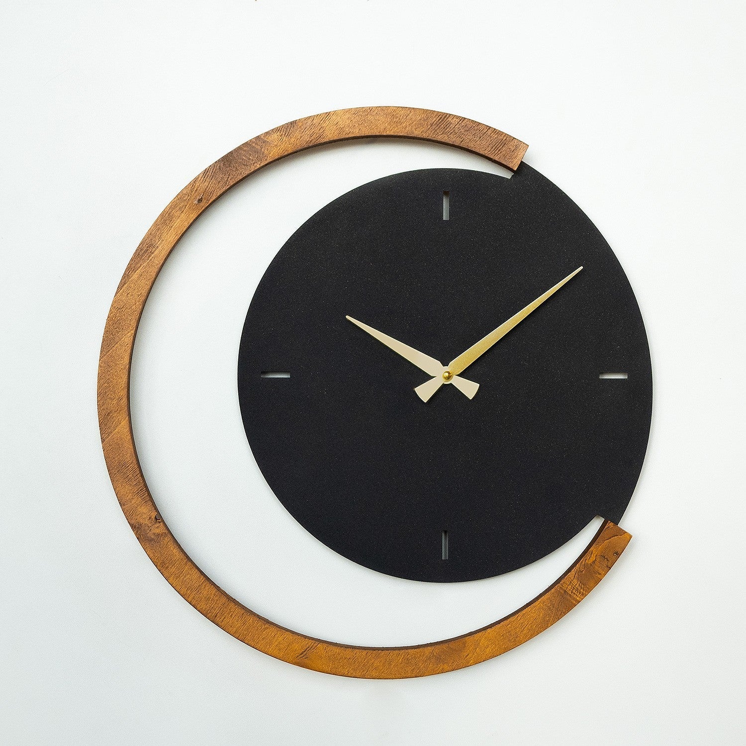Dekorativni metalni zidni sat, Moon Time Wooden Metal Wall Clock - APS117 | AG-vitahome.hr