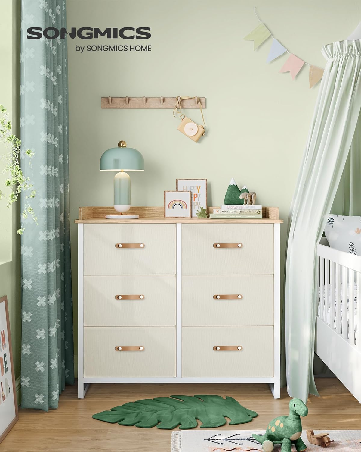 Dječja komoda s 6 ladica, 50 x 100 x 91 cm, bež boje | SONGMICS-vitahome.hr