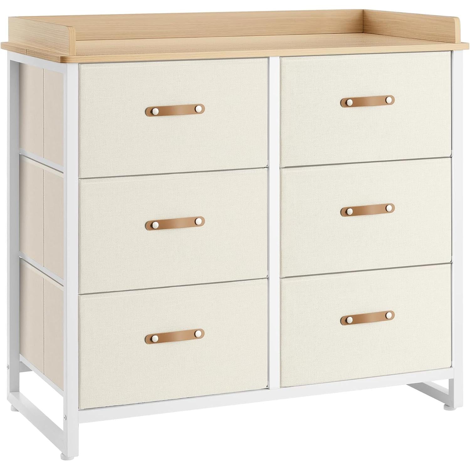 Dječja komoda s 6 ladica, 50 x 100 x 91 cm, bež boje | SONGMICS-vitahome.hr