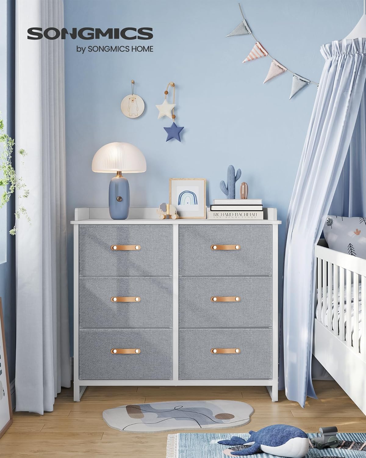 Dječja komoda s 6 ladica, 50 x 100 x 91 cm, sive boje | SONGMICS-vitahome.hr