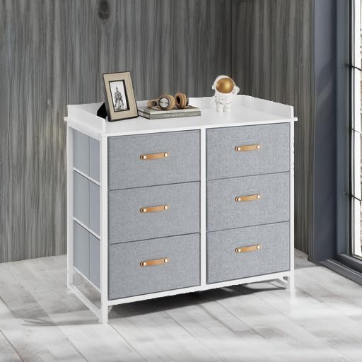 Dječja komoda s 6 ladica, 50 x 100 x 91 cm, sive boje | SONGMICS-vitahome.hr