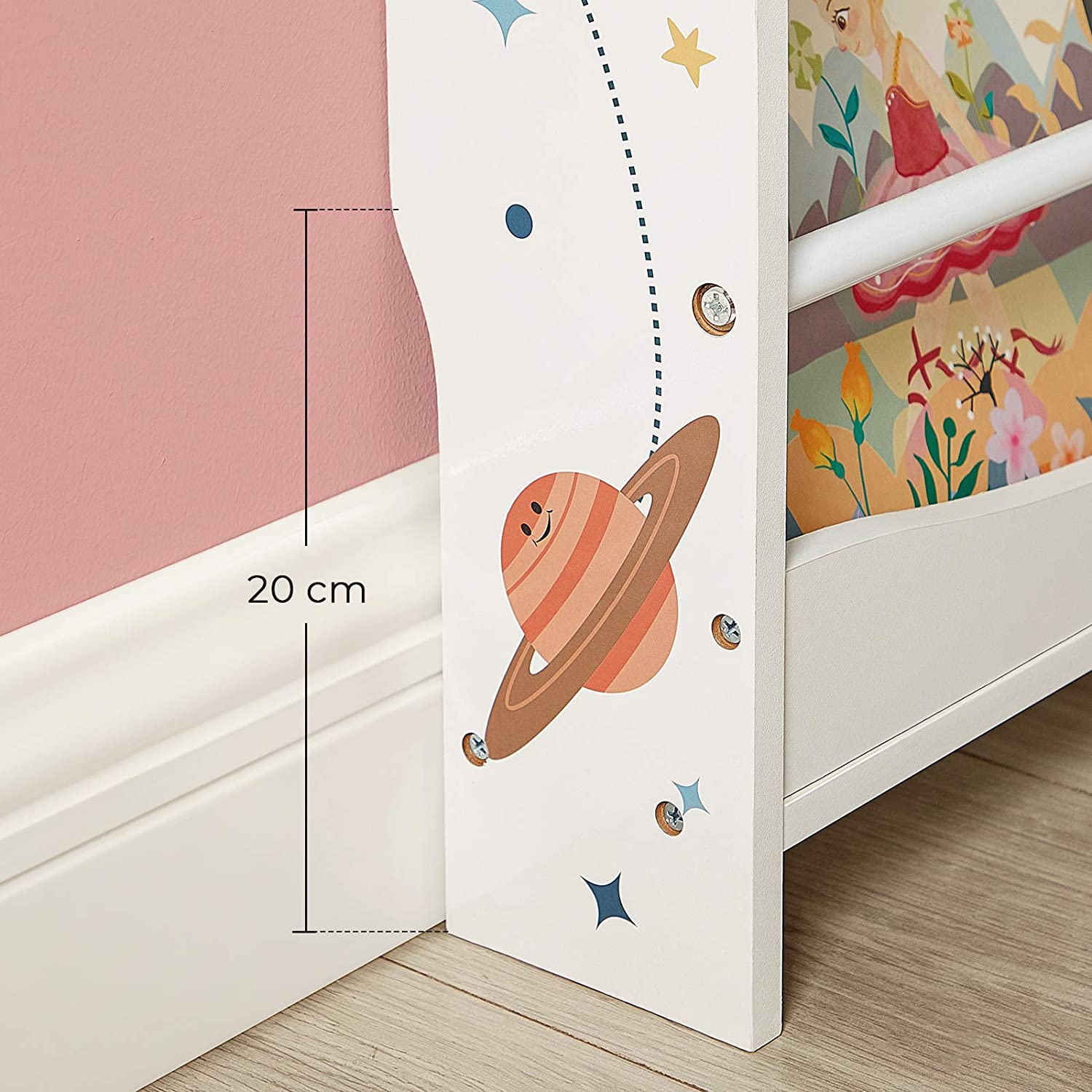 Dječja zidna polica za knjige, spremište za dječju sobu 80 x 111,8 x 11,5 cm bijela | SONGMICS-vitahome.hr