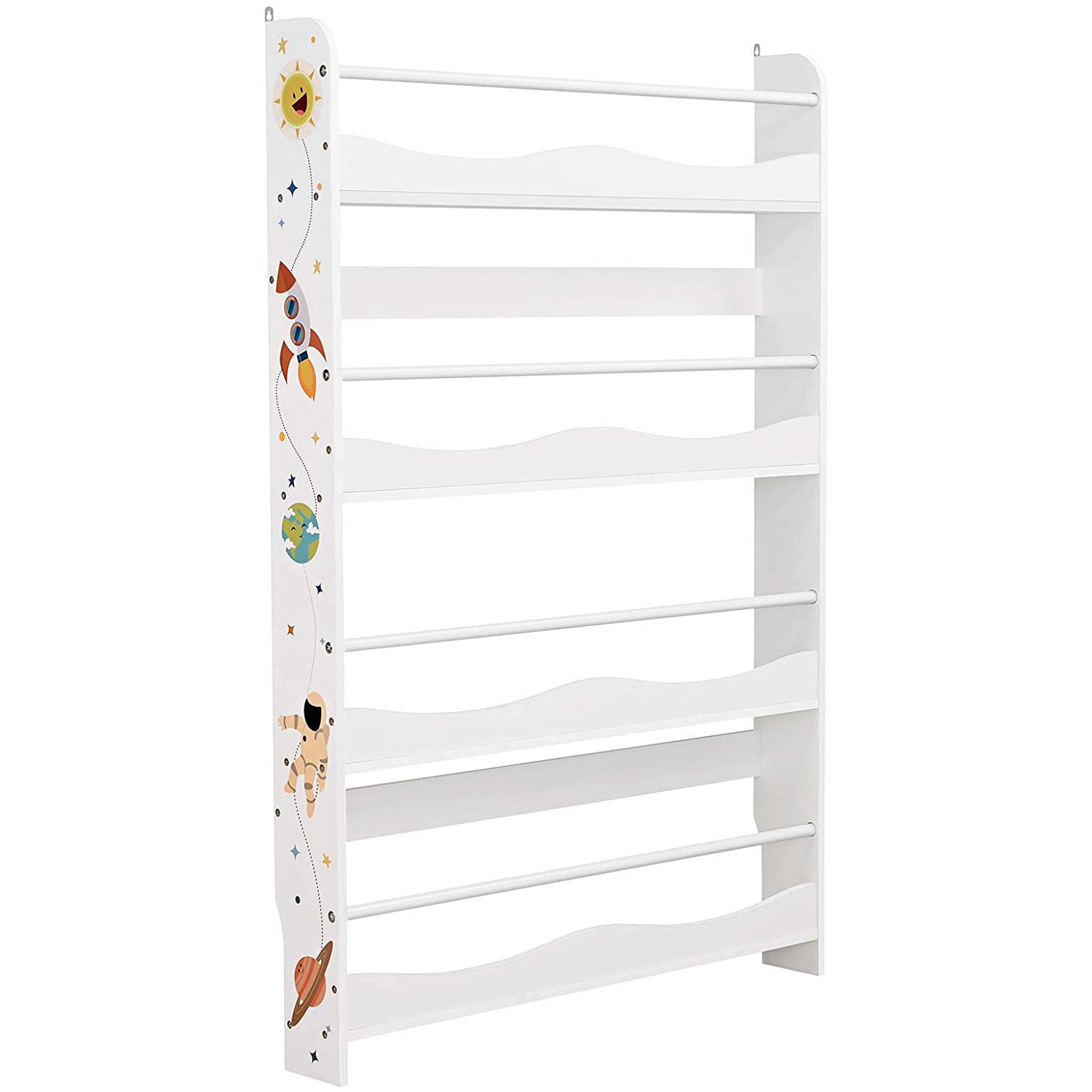Dječja zidna polica za knjige, spremište za dječju sobu 80 x 111,8 x 11,5 cm bijela | SONGMICS-vitahome.hr