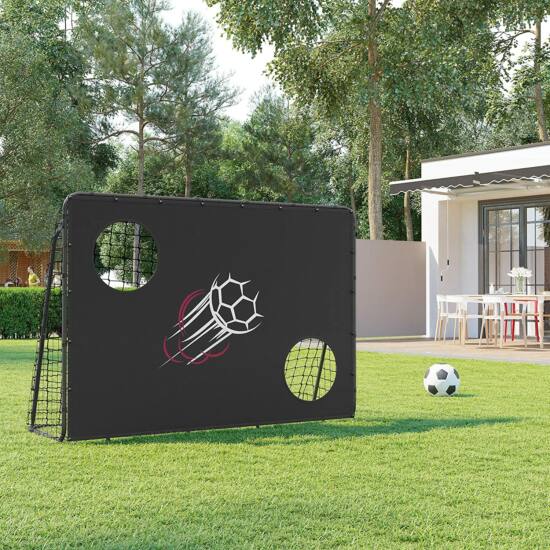 Dječji nogometni gol, 215 x 76 x 150 cm, crni | SONGMICS-vitahome.hr