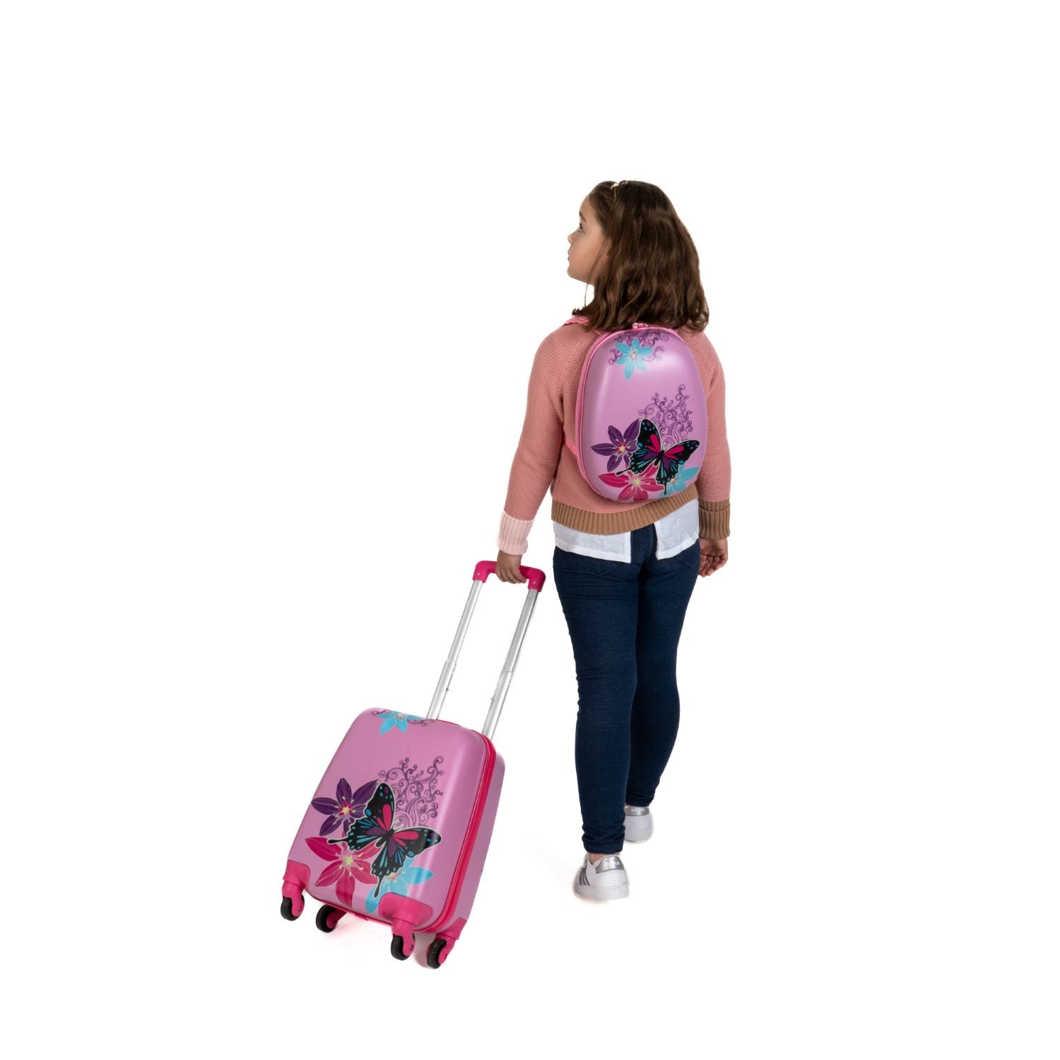 Dječji set ruksak i kofer na kotače sa dezenom leptira | BONTOUR-vitahome.hr