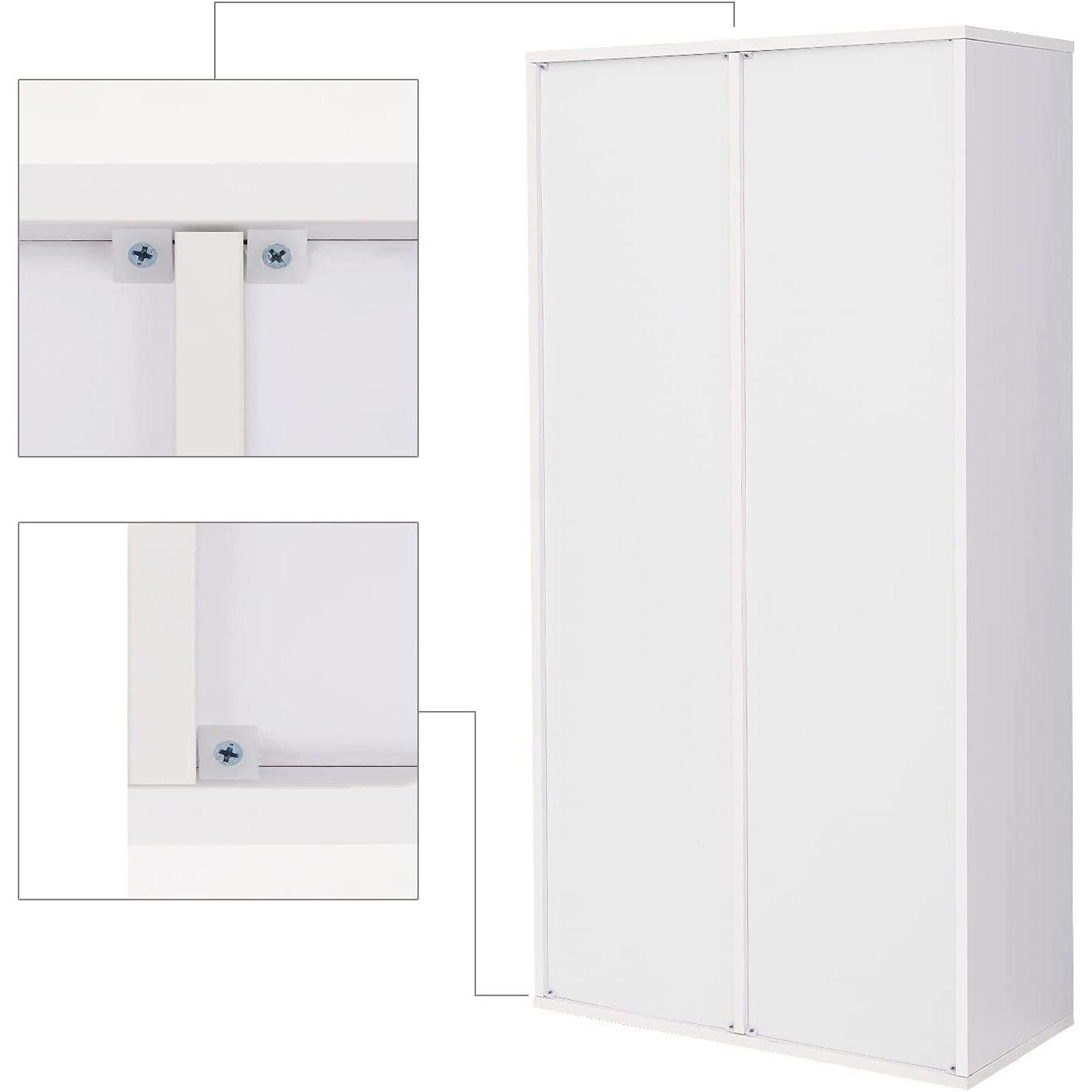 Drvena polica za knjige s 8 odjeljaka 30 x 65.5 x 129,5 cm, bijela boja | VASAGLE-vitahome.hr