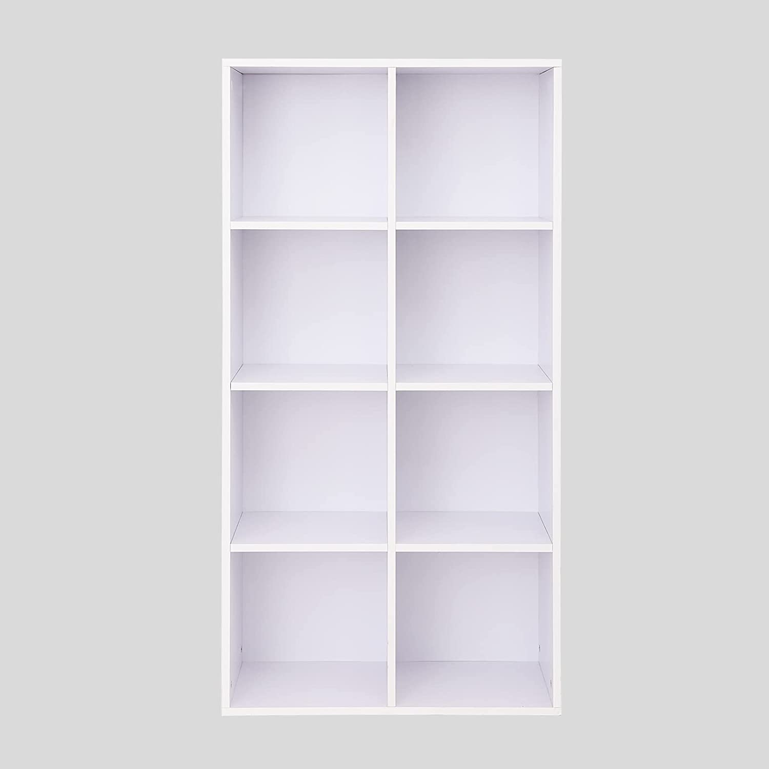 Drvena polica za knjige s 8 odjeljaka 30 x 65.5 x 129,5 cm, bijela boja | VASAGLE-vitahome.hr