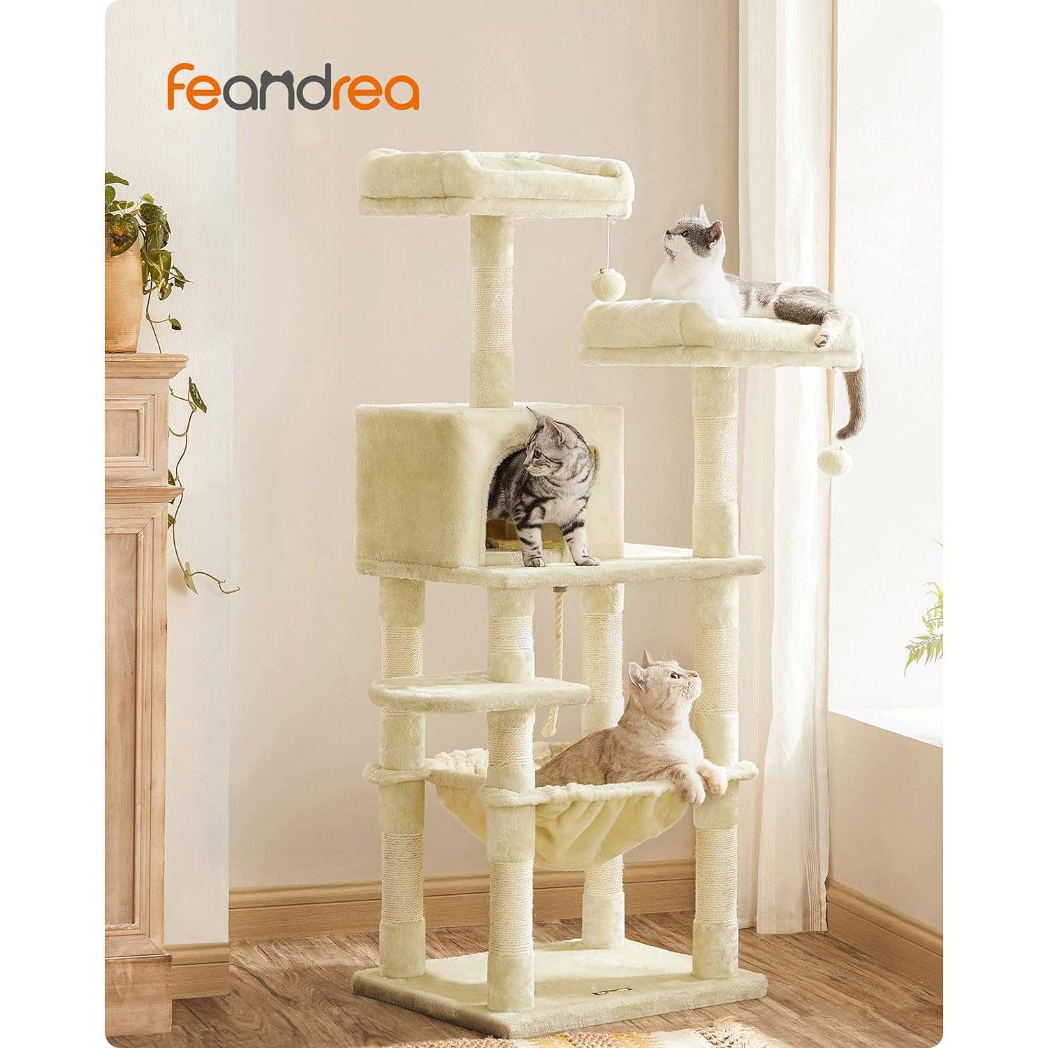 Drvo za mačke, mačji toranj, 143 cm, bež | FEANDREA | FEANDREA-vitahome.hr