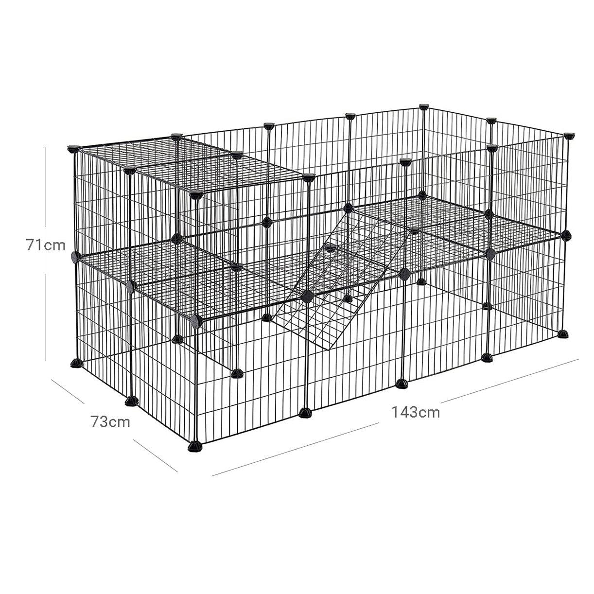 Dvokatno metalno prilagodljivo igralište za kućne ljubimce, 143 x 71 x 73 cm | SONGMICS-vitahome.hr