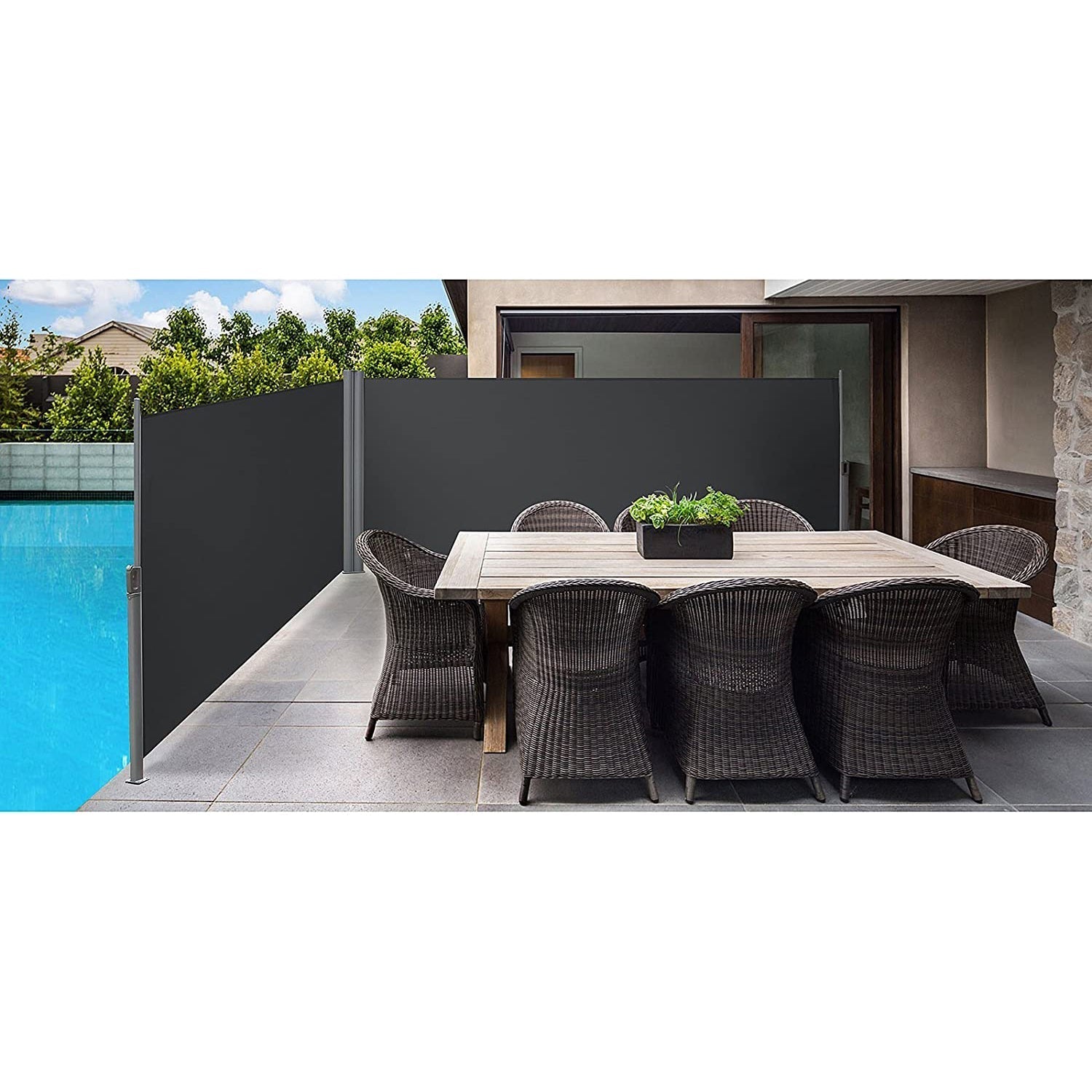 Dvostrana, razvlačna tenda 160 x 600 cm, siva | SONGMICS-vitahome.hr