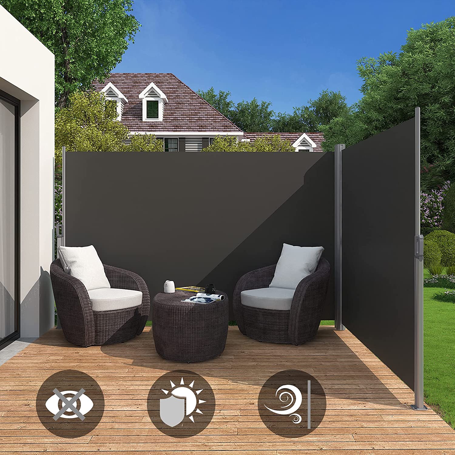 Dvostrana tenda 1,8 x 6 m (V x Š) antracit | SONGMICS-vitahome.hr