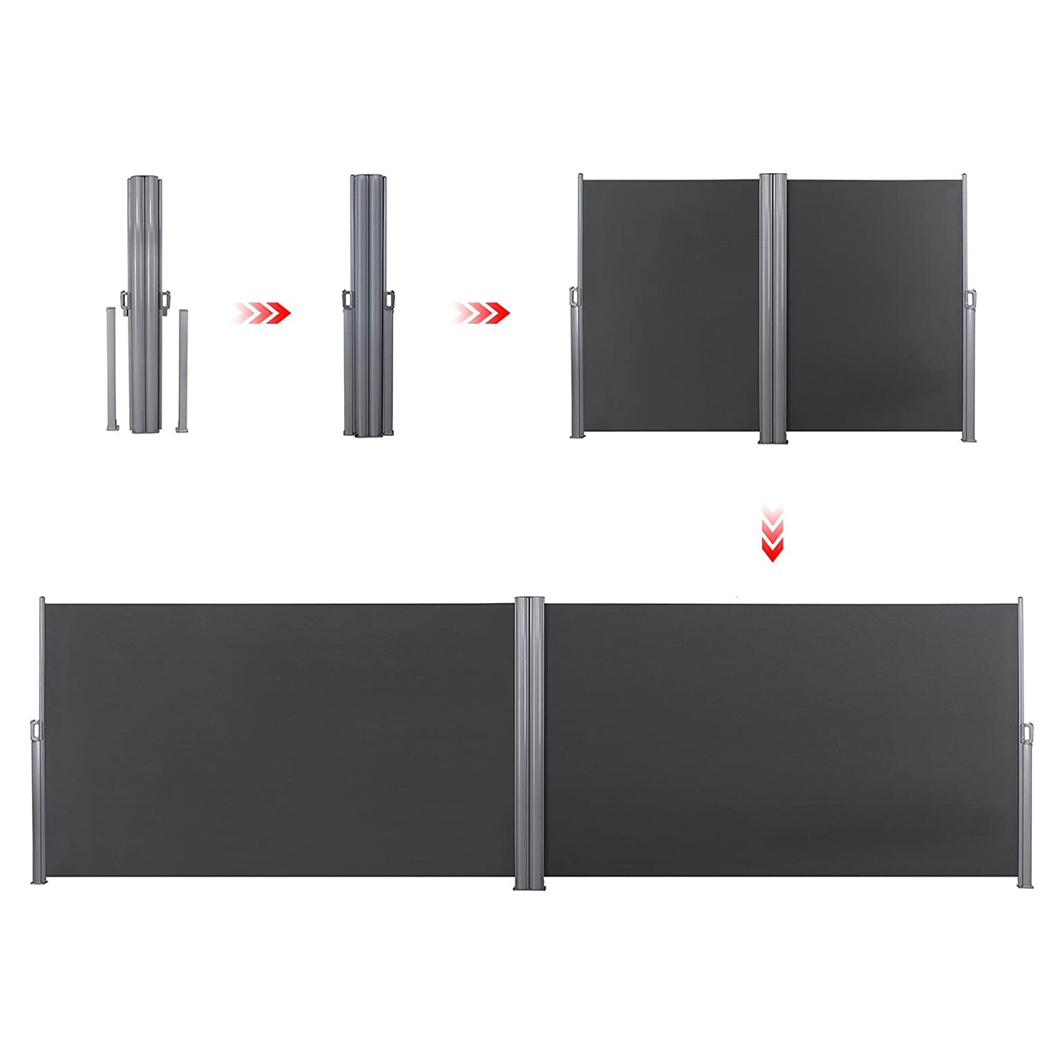 Dvostrana tenda 1,8 x 6 m (V x Š) antracit | SONGMICS-vitahome.hr