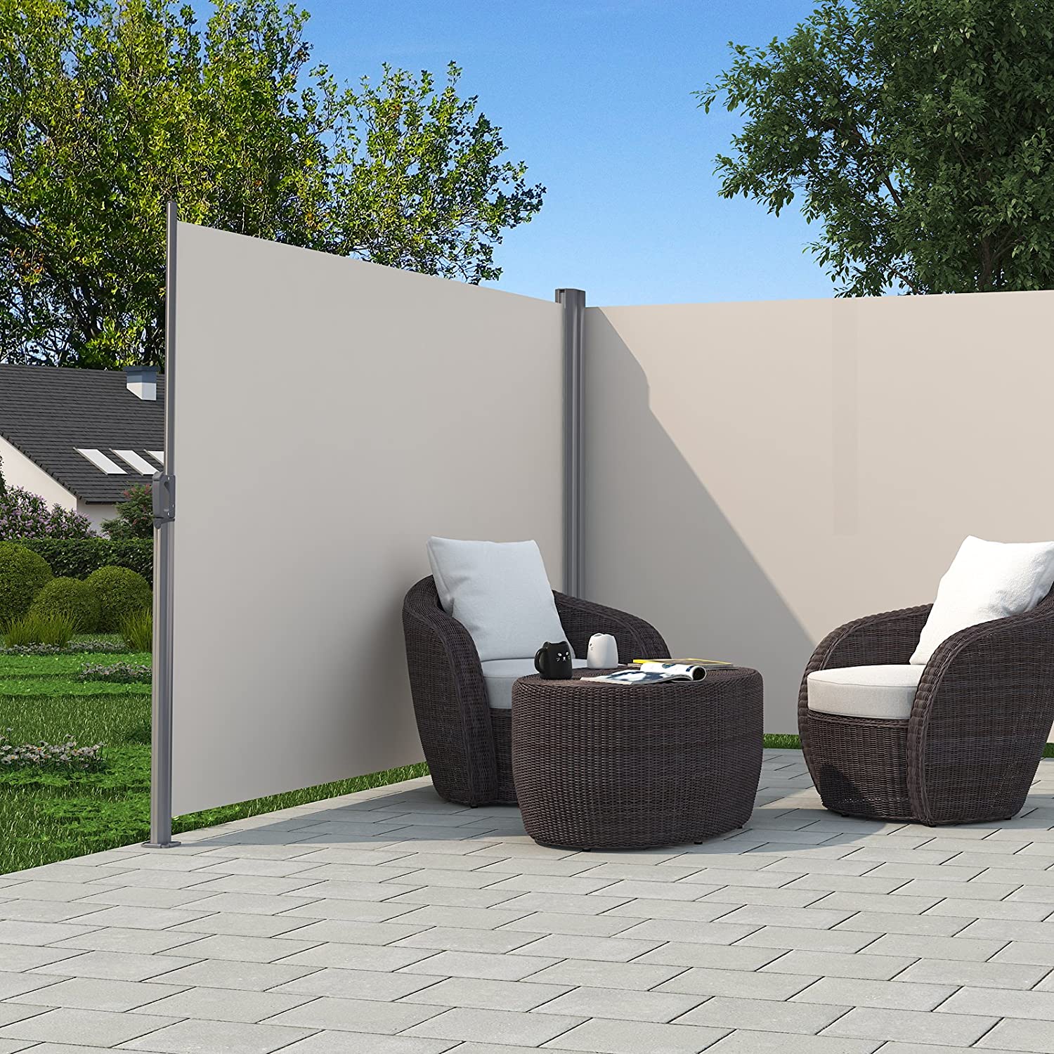 Dvostrana tenda na razvlačenje 1,8 x 6 m (D x Š), bež | Vasdom.hr-vitahome.hr