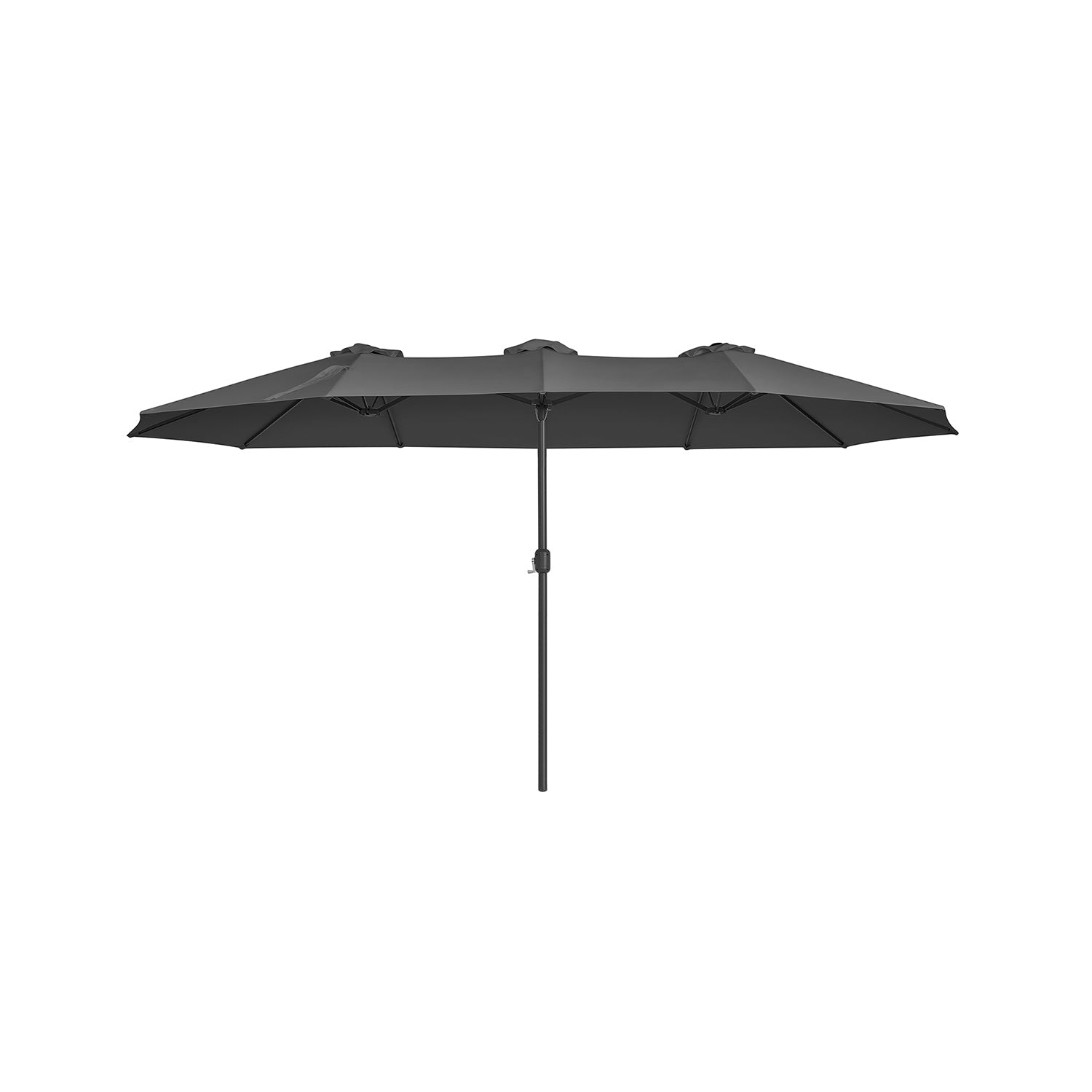Dvostrani suncobran 460 x 270 cm, UPF 50+ zaštita, bez baze, sivi