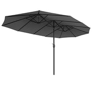 Dvostrani suncobran 460 x 270 cm, UPF 50+ zaštita, bez baze, sivi